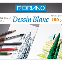 1 Pochette de papier dessin blanc 24x32 cm - 180gr - 12 feuilles