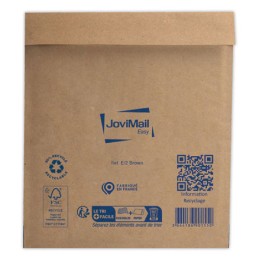 1 Lot de 100 pochettes matelassées kraft recyclées à bulles d'air 220X260 mm