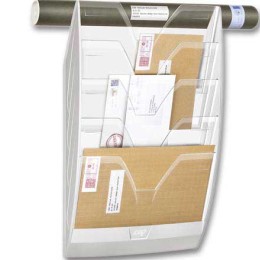 1 Trieur mural 5 compartiments blanc CEPcases transparentes