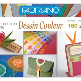 1 Pochette de papier dessin couleur 24x32cm - 160gr - 12 feuilles