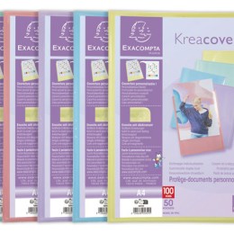 1 Protège-documents personnalisables Kreacover Pastel-50 poches - Assort