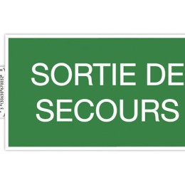 1 Panneau adhésif Sortie de Secours 20 cm - Vert