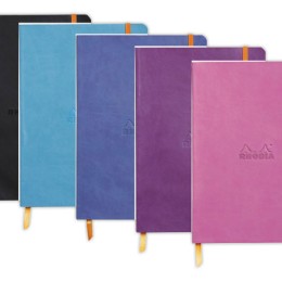 1 Carnet broché Rhodiarama A5 160 p., ligné, couverture souple turquoise