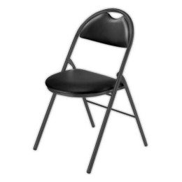 1 Chaise pliante visiteur noire pietement acier époxy noir
