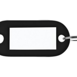 1 Sachet de 100 porte-clés avec étiquettes noirs