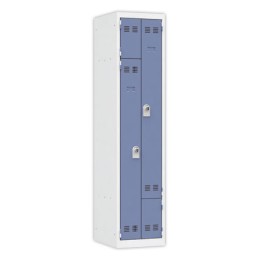1 Vestiaire gain de place porte en L 1 colonne -2 utilisateurs- Bleu