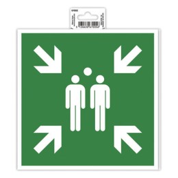 1 Panneau adhésif Point de rassemblement20 cm - Vert