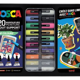 1 Boite de 20 Malette de marqueurs peinture POSCA