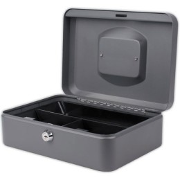 1 Caissette à monnaie avec serrure cylindrique 25cm gris