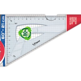 1 Equerre 60° grand côté 21 cm - GEOMETRIC, en plastique recyclé