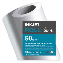 1 Lot de 6 Rouleaux papier pour traceur jet d'encre CLAIREFONTAINE 0,914x45 m 90g