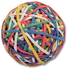 1 Boule de bracelets caoutchouc - 145g -coloris assortis