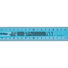 1 Règle de bureau double plate en plastique souple et résistant - 20 cm