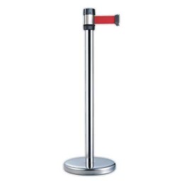 1 Poteau de guidage chrome sangle rouge 2M