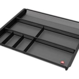1 Organiseur trieur métal pour tiroir Mesh - 7 compartiments - Noir