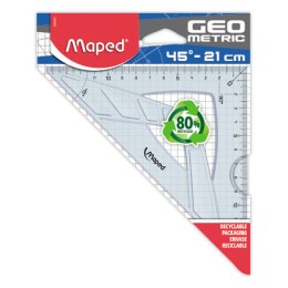 1 Equerre 45° hypoténuse 21 cm - GEOMETRIC, en plastique recyclé