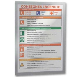 1 Lot de 2 Pochettes adhésives de signalisation Duraframe - A3 - cadre alu