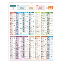 1 Pack de 25 Calendrier banque Bouchut France 14 mois - 55x43 cm - Par 25