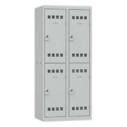 1 Vestiaire multicases 2 colonnes de 2 casesH.180 x L.80cm gris/gris