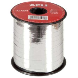 1 Lot de 2 Rouleaux de ruban Bolduc argent / métal 7 mm x 250 m