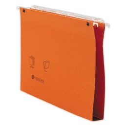 1 Boite de 25 Dossiers suspendus tiroirs FIDUCIAL Coloris - orange - Fond 30 mm