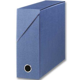 1 Boîte de transfert toilée dos 9 cm bleu foncé