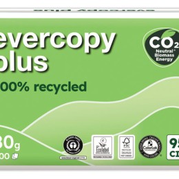 1 Carton de 5 Ramettes de 500 feuilles de papier blanc recyclé 100% E