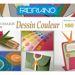 1 Pochette de papier dessin couleur 21x29,7 cm - 160gr - 12 feuilles