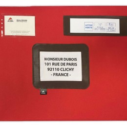1 Pochette courrier à soufflet L 42xP 5xH32 cm rouge en polyester