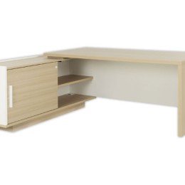1 Bureau BARI Retour gauche 180 cm chênestructuré / blanc monté
