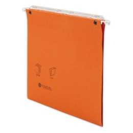 1 Boite de 25 Dossiers suspendus tiroirs FIDUCIAL Coloris - orange - Fond V