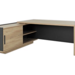 1 Bureau BARI Retour gauche 180 cm chênedu bocage monté
