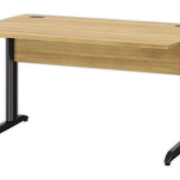 1 Bureau BREST 140 cm chêne du bocage anthracite pieds en métal monté