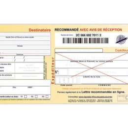 1 Boite de 100 Recommandés avec AR, liasse 5 ex, pour écriture manuelle