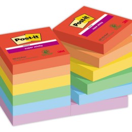 1 Lot de 12 Notes Super Sticky Collection Playful,47,6 x 47,6 mm, 90 feuilles