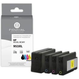 1 Pack de 4 Pack cartouches Hp953XL noire et couleurs compatible FIDUCIAL