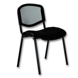 1 Chaise Iso confort - assise  noire - dos résille noir