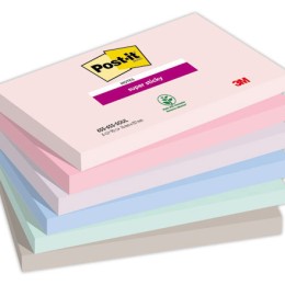 1 Lot de 6 Notes Super Sticky Collection Soulful,76 x 127 mm, 90 feuilles