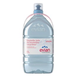 1 Bonbonne  6l eau d'Evian plastique recyclé