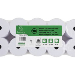1 Lot de 10 Bobines de papier pour caisses et terminaux point de vente 76 x 70 mm