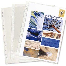 1 Boite de 100 Pochettes perforées EXACOMPTA PVC 8/100ème