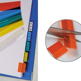 1 Sachet de 5 Bandes index en plastique transparent -coloris assortis