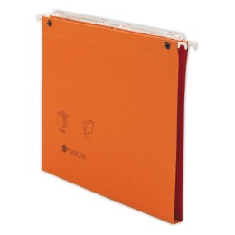1 Boite de 25 Dossiers suspendus tiroirs FIDUCIAL Coloris - orange - Fond 15 mm