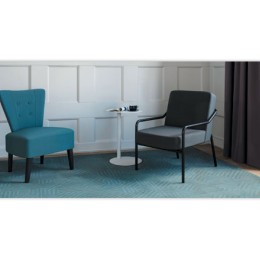 1 Table d'appoint ronde EasyDesk blanchediam 40 cm