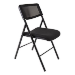 1 Chaise pliante résille piètement en acier époxy noir