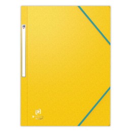 1 Lot de 10 Chemises 3 rabats à élastiques OXFORD Bicolor Recyc+ format A4 - Jaune