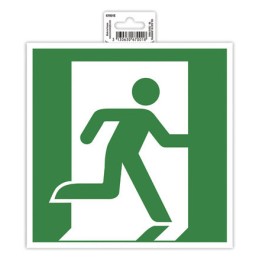 1 Panneau adhésif évacuation droite 20 cm - Vert
