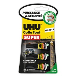 1 Lot de 3 tubes de colle COLLE TOUT SUPER UHU Minis - Gel (3x1g)