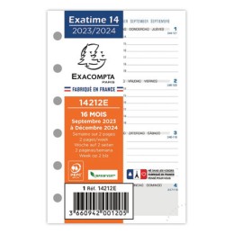 1 Recharge millésimée Exacompta Exatime 14 -  8x13 cm