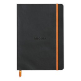 1 Carnet broché Rhodiarama A5 160 p,pointillés, couverture souple noire